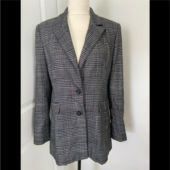 Something Navy Plaid Blazer - Picture 3 of 6